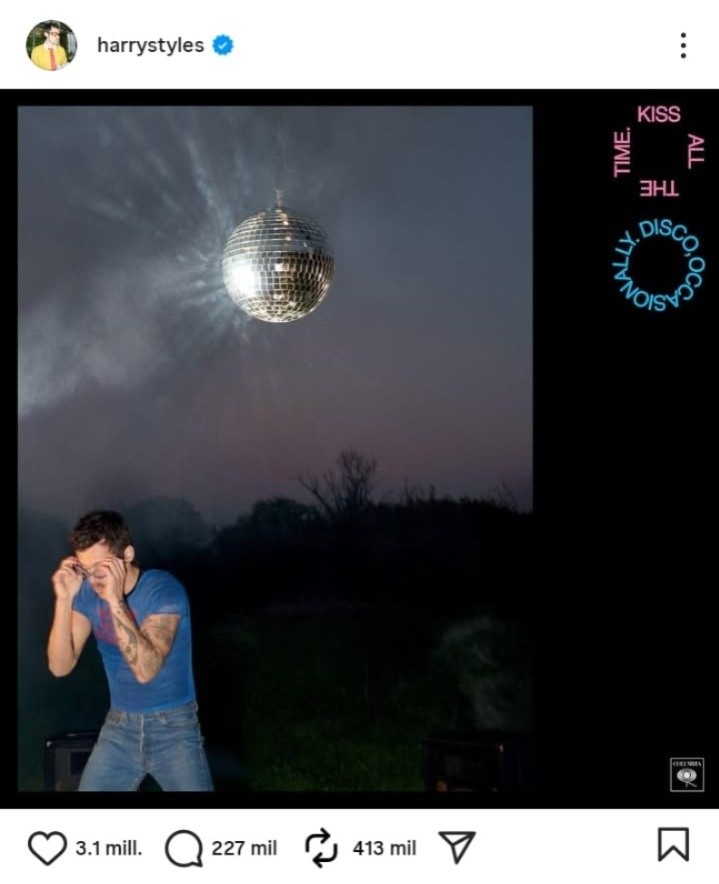 Publicación del artista desde sus redes sociales. IG / @harrystyles&nbsp;