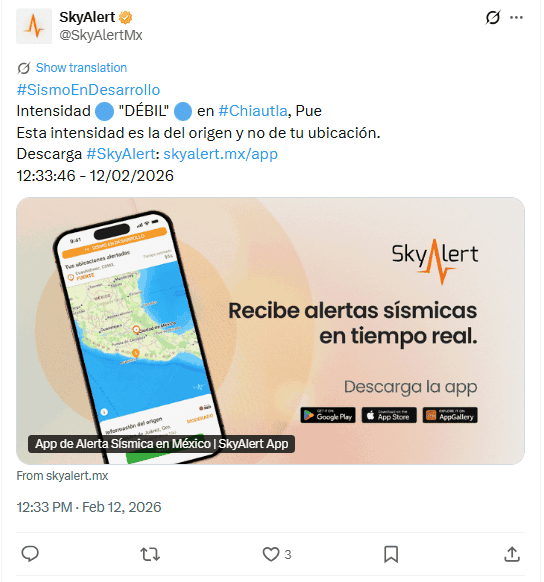 X / SkyAlertMx&nbsp;