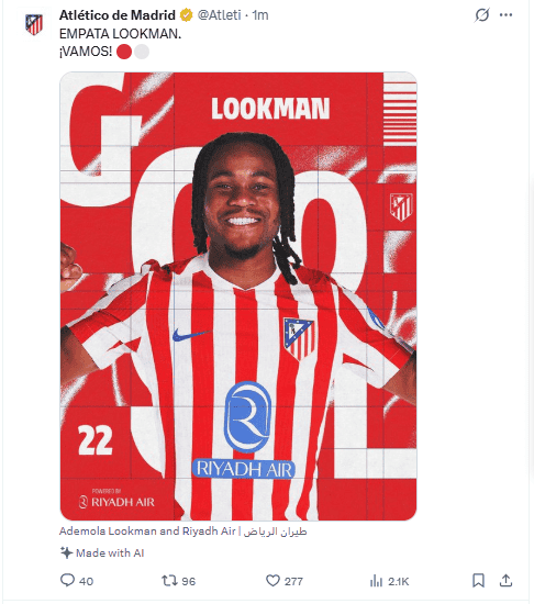 &nbsp;X / @Atleti