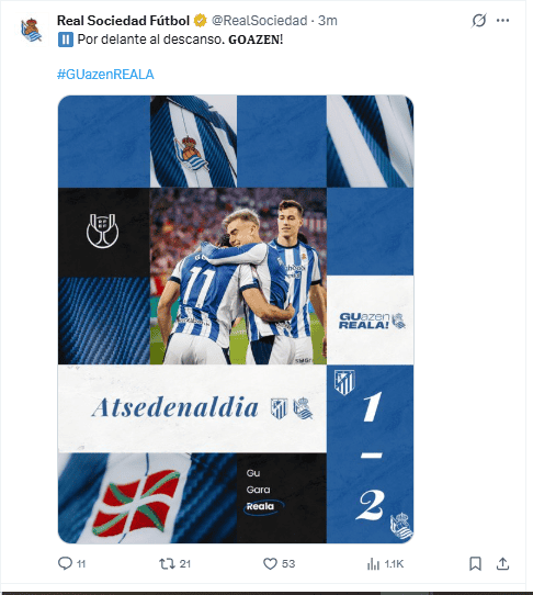 X / @RealSociedad&nbsp;