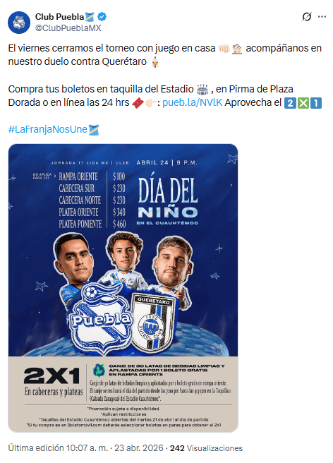 X / @ClubPueblaMX&nbsp;