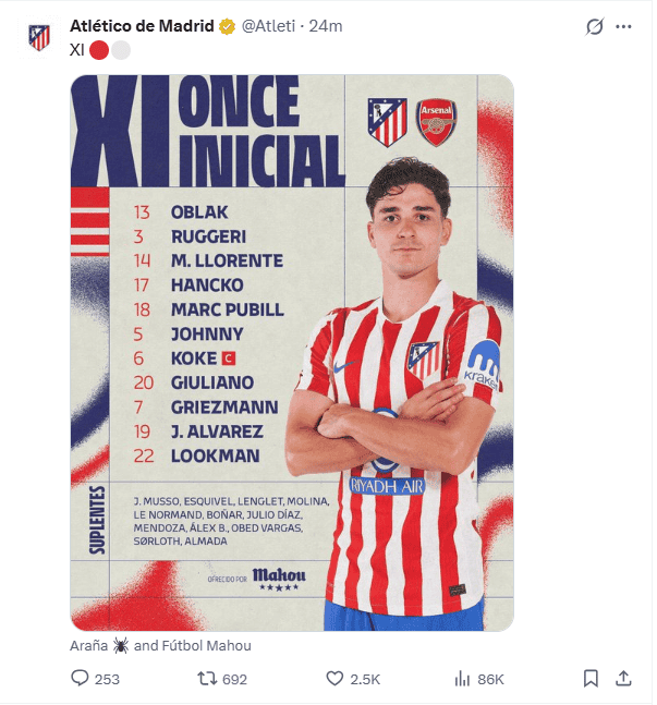 X / @Atleti&nbsp;