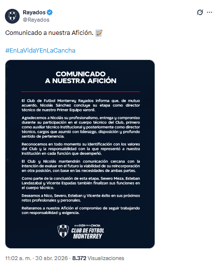 X / @Rayados&nbsp;