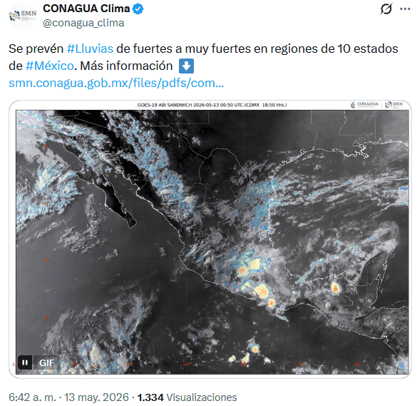X / @conagua_clima&nbsp;