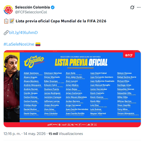 X / @FCFSeleccionCol&nbsp;