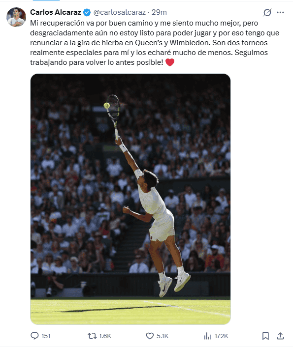 &nbsp;X / @carlosalcaraz