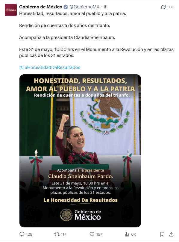 &nbsp;X / @GobiernoMX