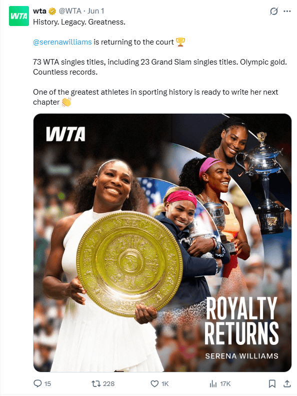 &nbsp;X / @WTA
