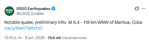 X / @USGS_Quakes&nbsp;