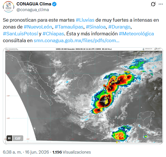 &nbsp;X / @conagua_clima