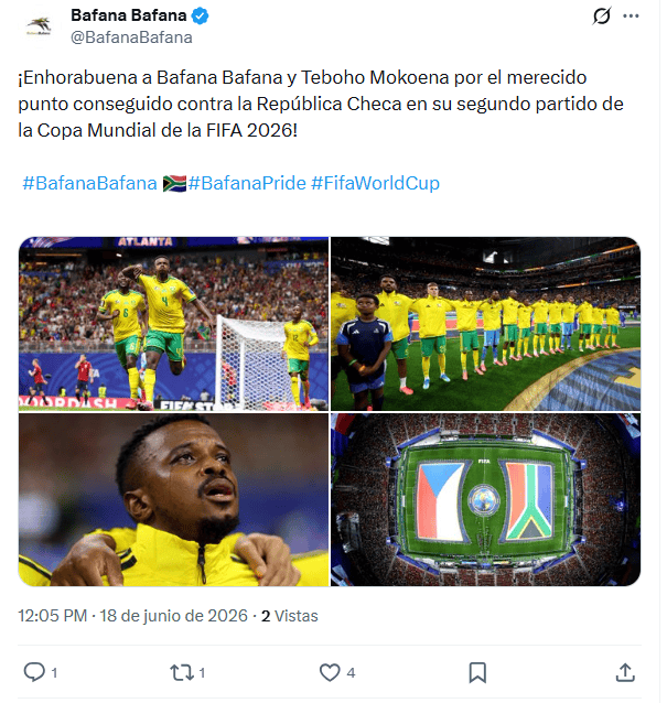 &nbsp;X / @BafanaBafana
