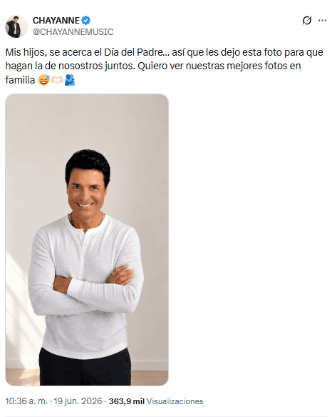 X / @CHAYANNEMUSIC&nbsp;