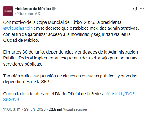 X / @GobiernoMX&nbsp;