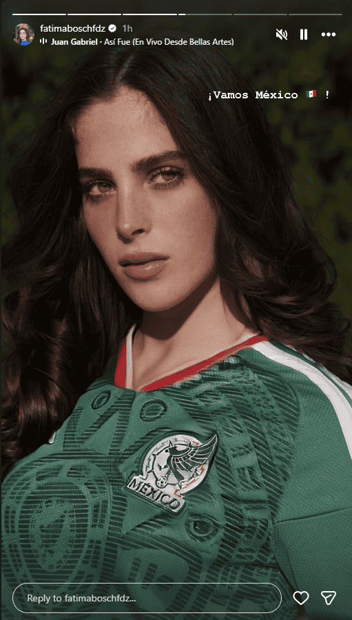 Captura de una historia de Instagram de Fátima Bosch. ESPECIAL / INSTAGRAM fatimaboschfdz