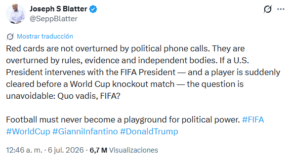 ESPECIAL / X: @SeppBlatter&nbsp;
