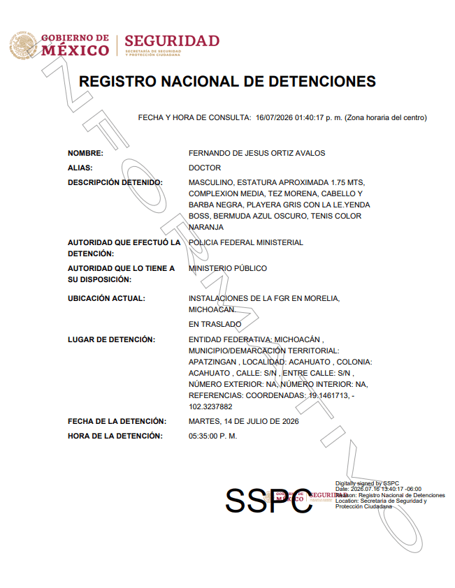&nbsp;ESPECIAL / Registro Nacional de Detenciones