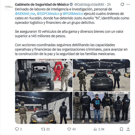 &nbsp;X / @GabSeguridadMX