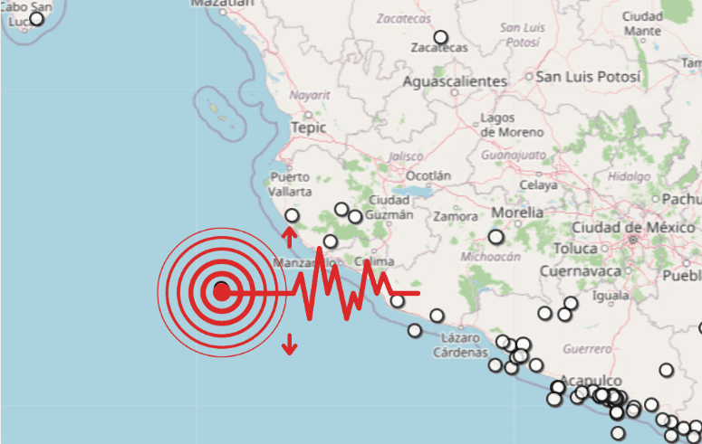 Sismo en Jalisco. ESPECIAL / SSN&nbsp;